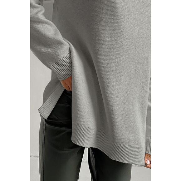 Lush Side Slit Turtleneck Sweater - Picture 3 of 4